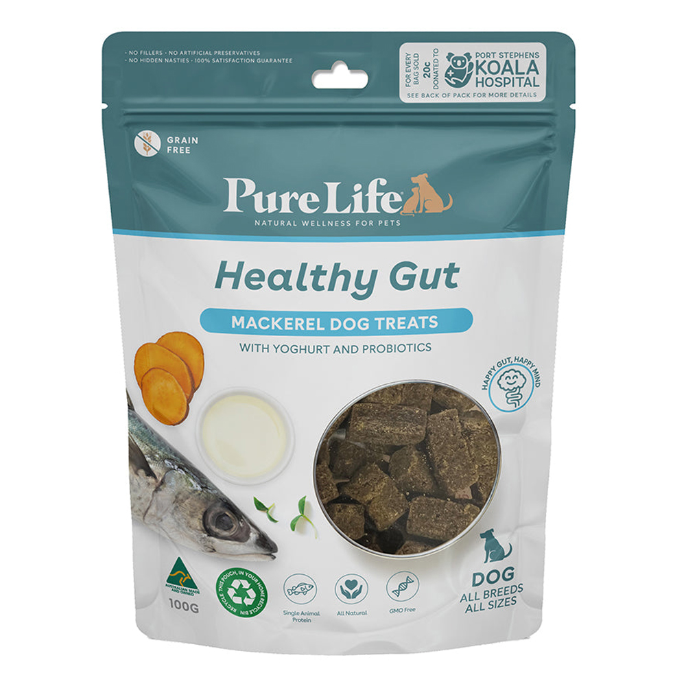 Pure Life Healthy Gut Mackerel Dog Treats for Dogs