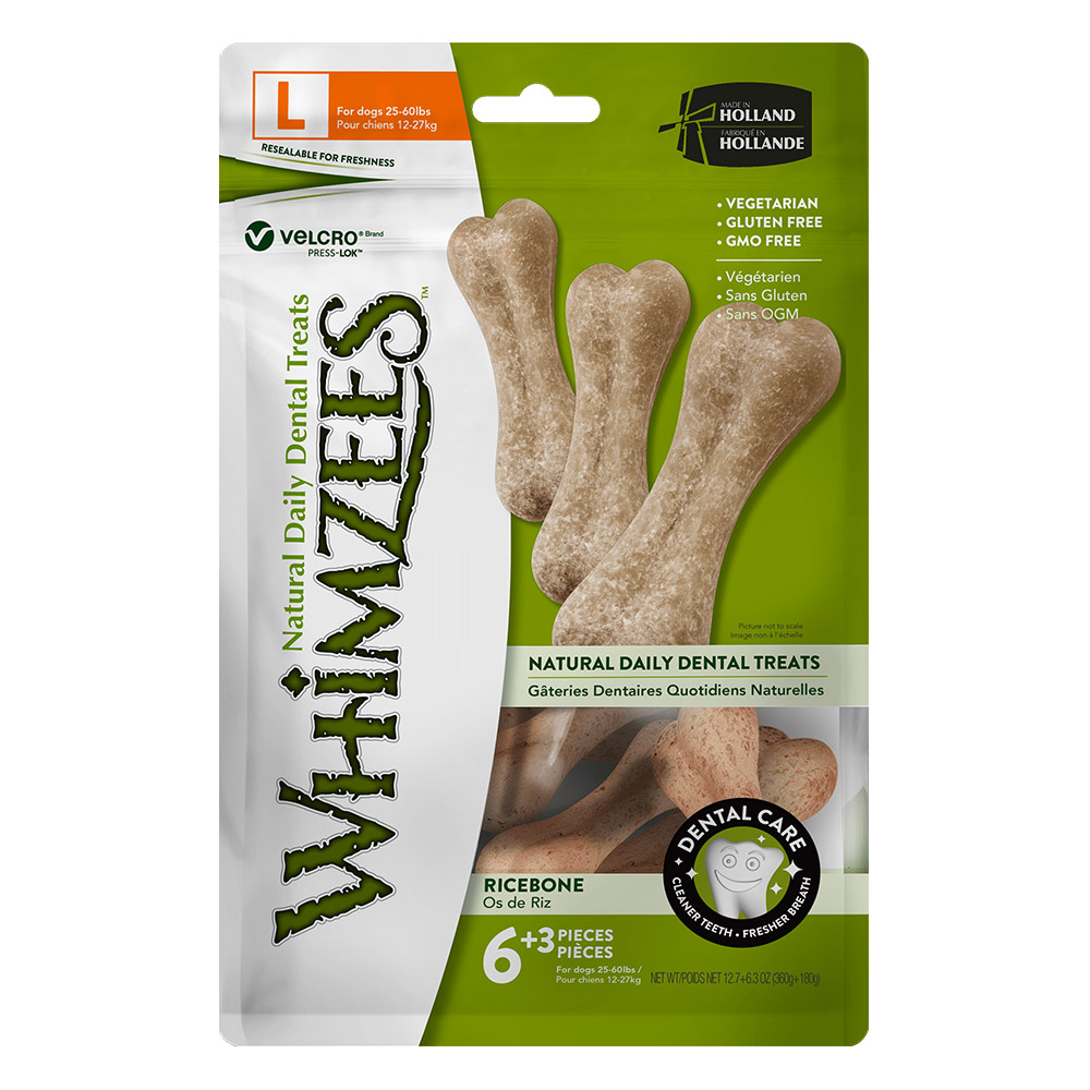 Whimzees RiceBone M-L Value Bag for Dogs