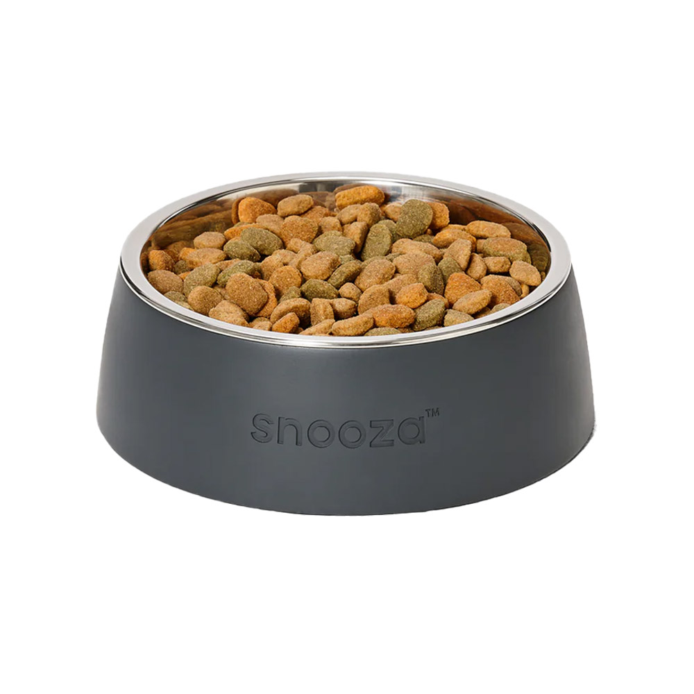 Snooza Concrete & Stainless Steel Pet Bowl Charcoal