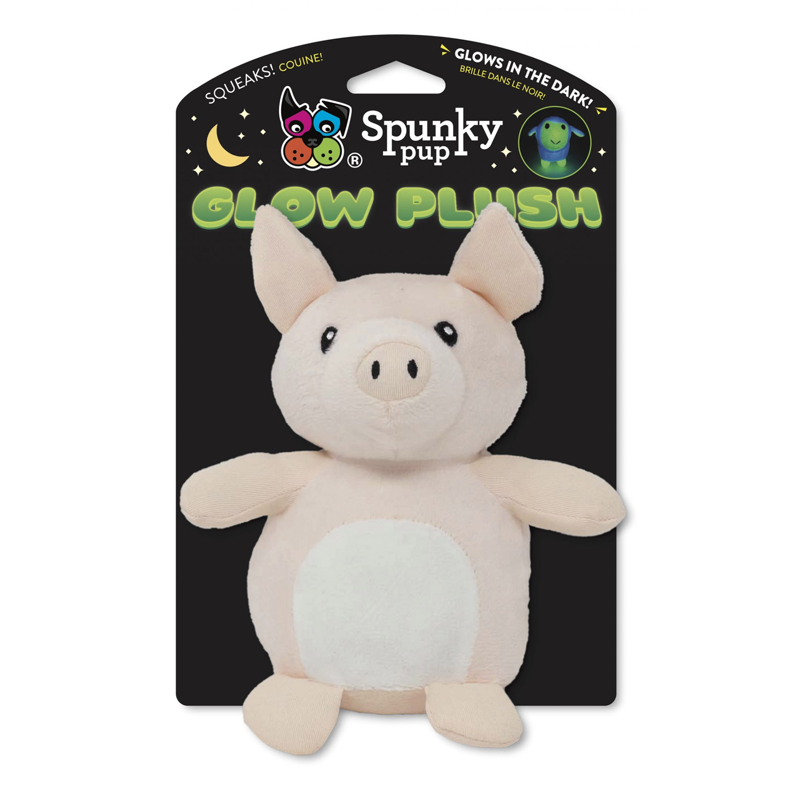 Spunky Pup Glow Plush Pig for Dogs