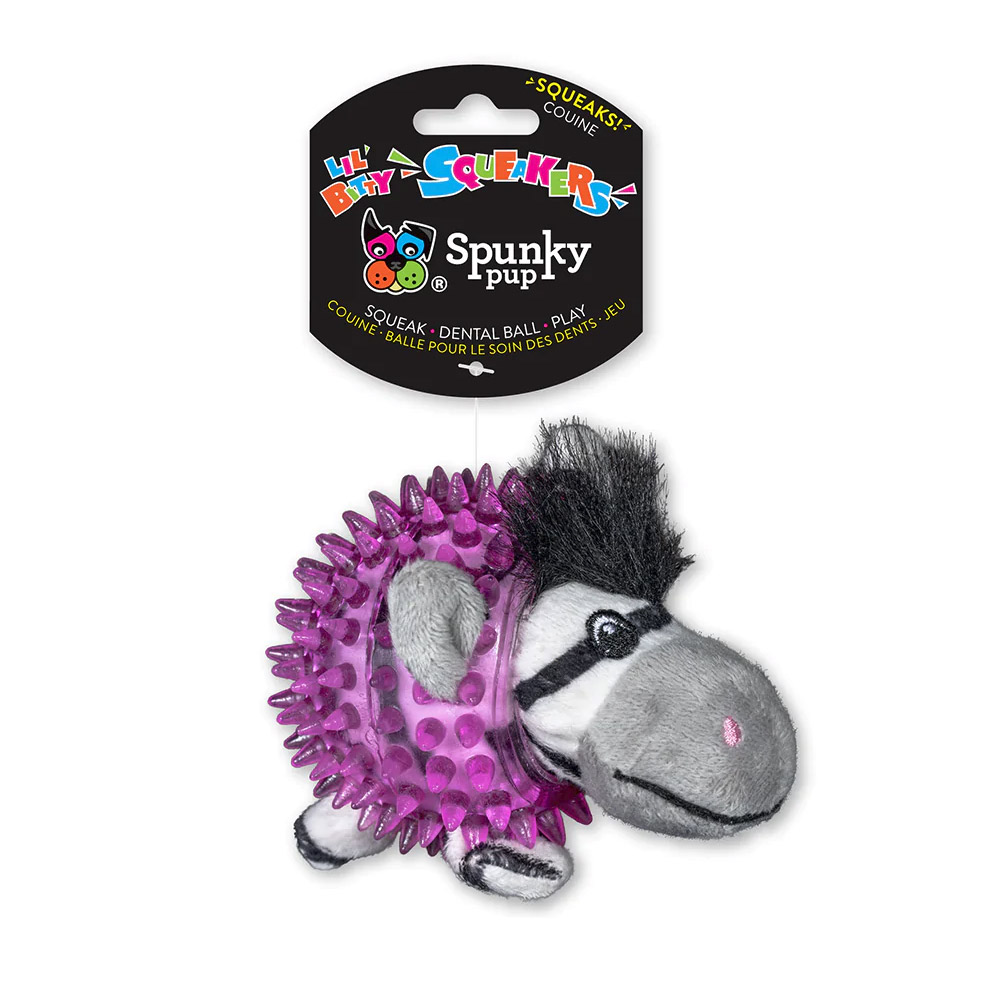 Spunky Pup Lil' Bitty Squeakers Zebra for Dogs