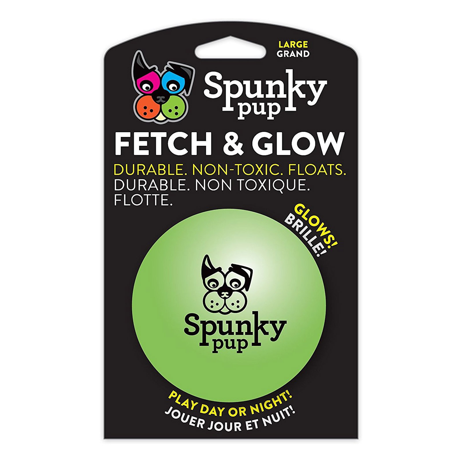 SPUNKY PUP FETCH & GLOW BALL Large 9 CM