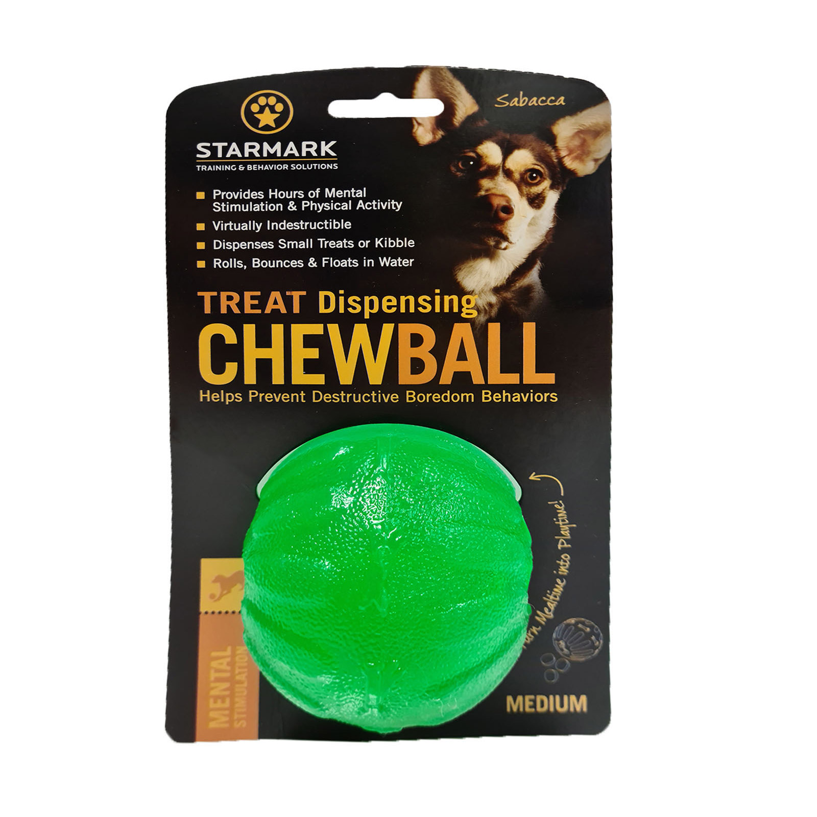 Starmark Treat Dispensing Chew Ball Toy for Dogs