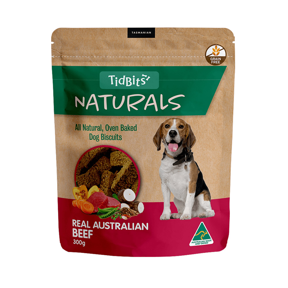 Tidbits Naturals Grain free Beef Biscuit Treats for Dogs