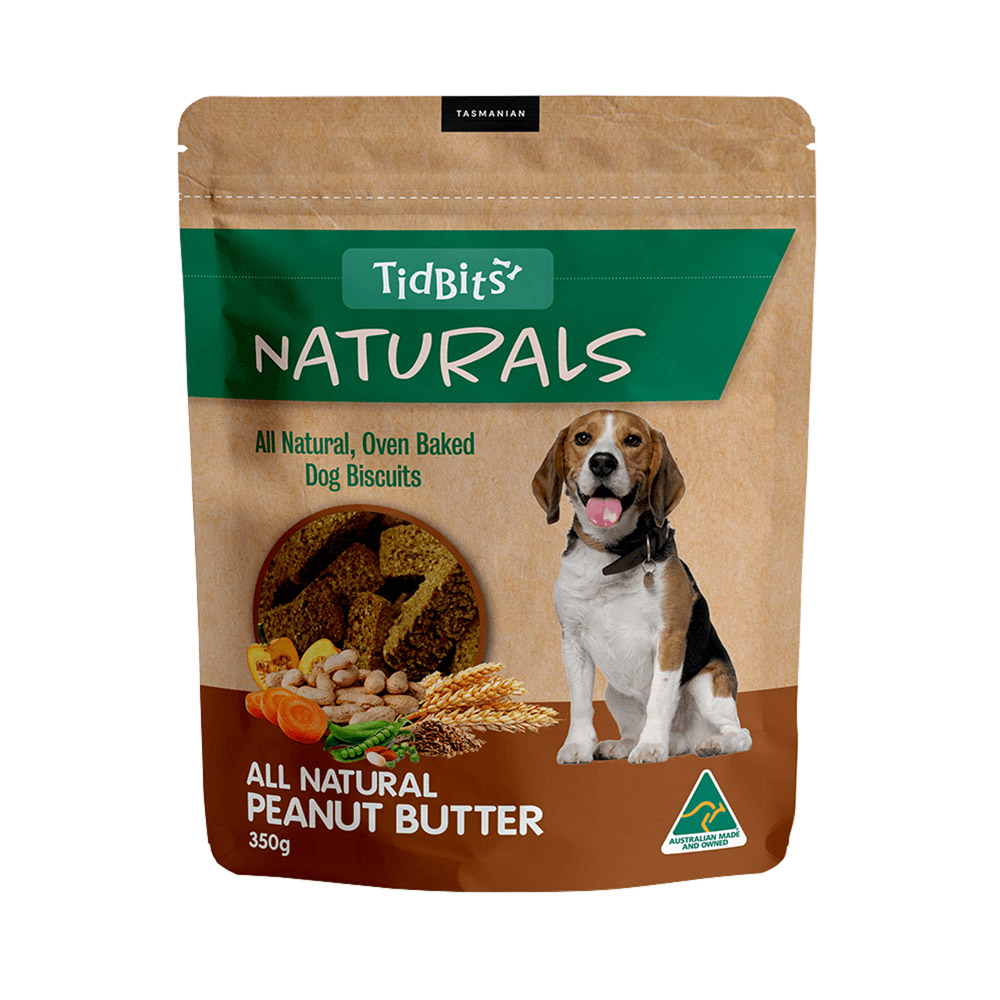 Tidbits Naturals Peanut Butter Biscuit Treats for Dogs