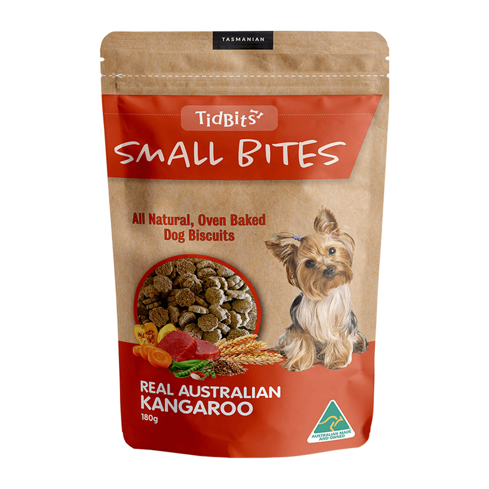Tidbits Small Bites Kangaroo Biscuit Treats for Dogs