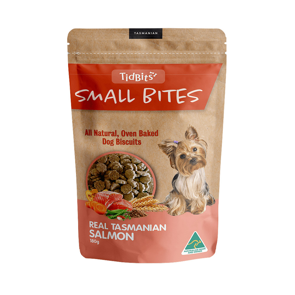 Tidbits Small Bites Salmon Biscuit Treats for Dogs