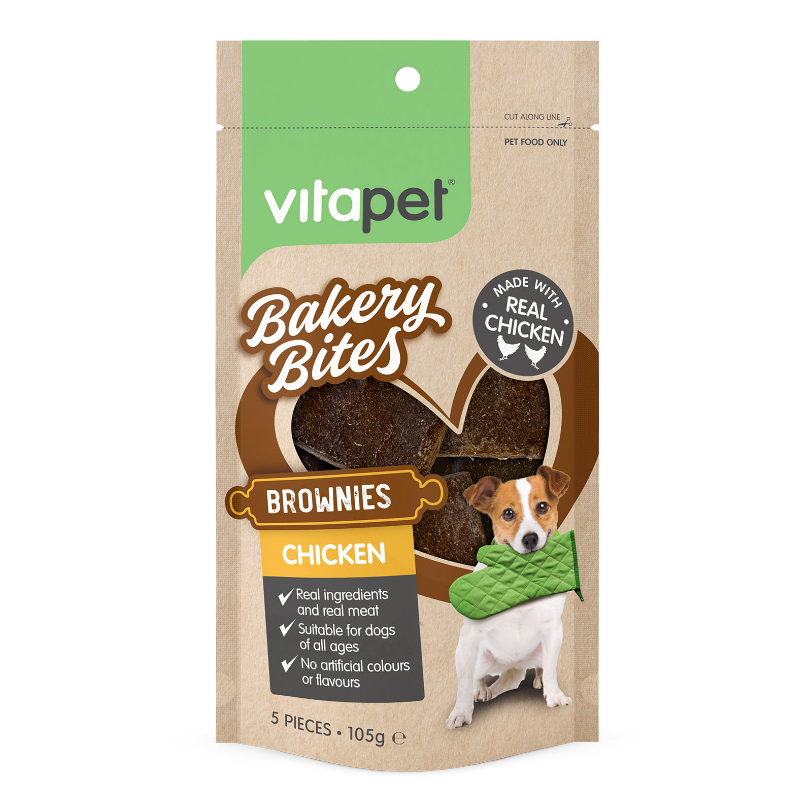 VitaPet Bakery Bites Chicken Brownies Treats for Dogs