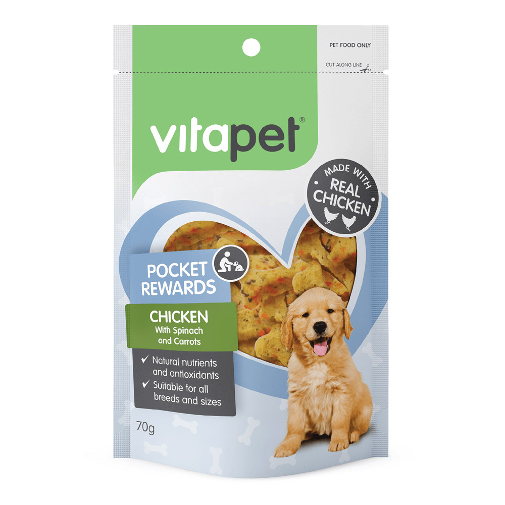 VitaPet Trainers Chicken & Vegetable Bone Dog Treats 70g for Dogs
