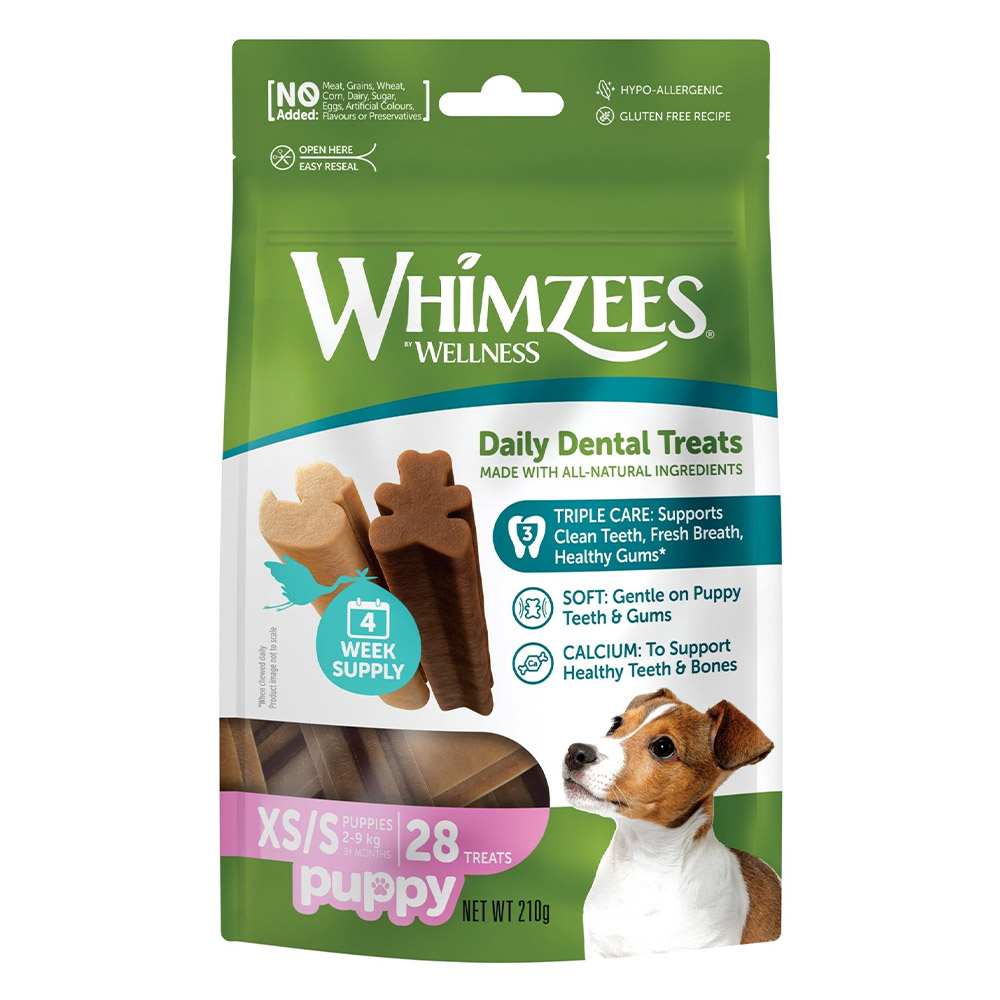 Whimzees Puppy Valuebag Dental Treats Xsmall/Small 28'S for Food