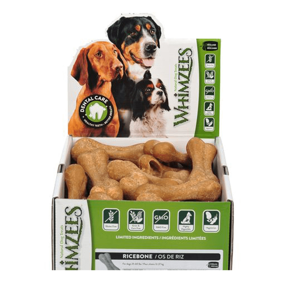 WHIMZEES Ricebones Dental Bulk Box Dog Treats for Dogs