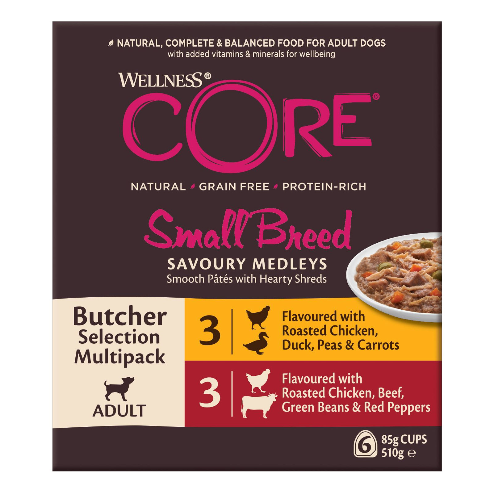 Wellness CORE Savoury Medleys Butchers Selection Multipack 85gm*6