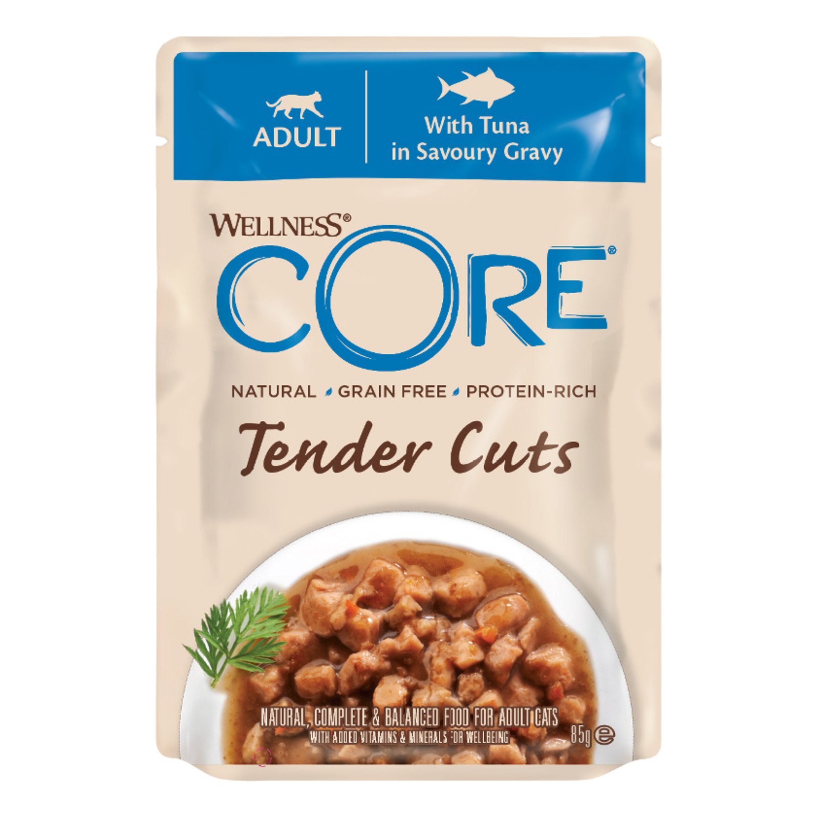 Wellness CORE Tender Cuts With Tuna In Savoury Gravy 85gm*12