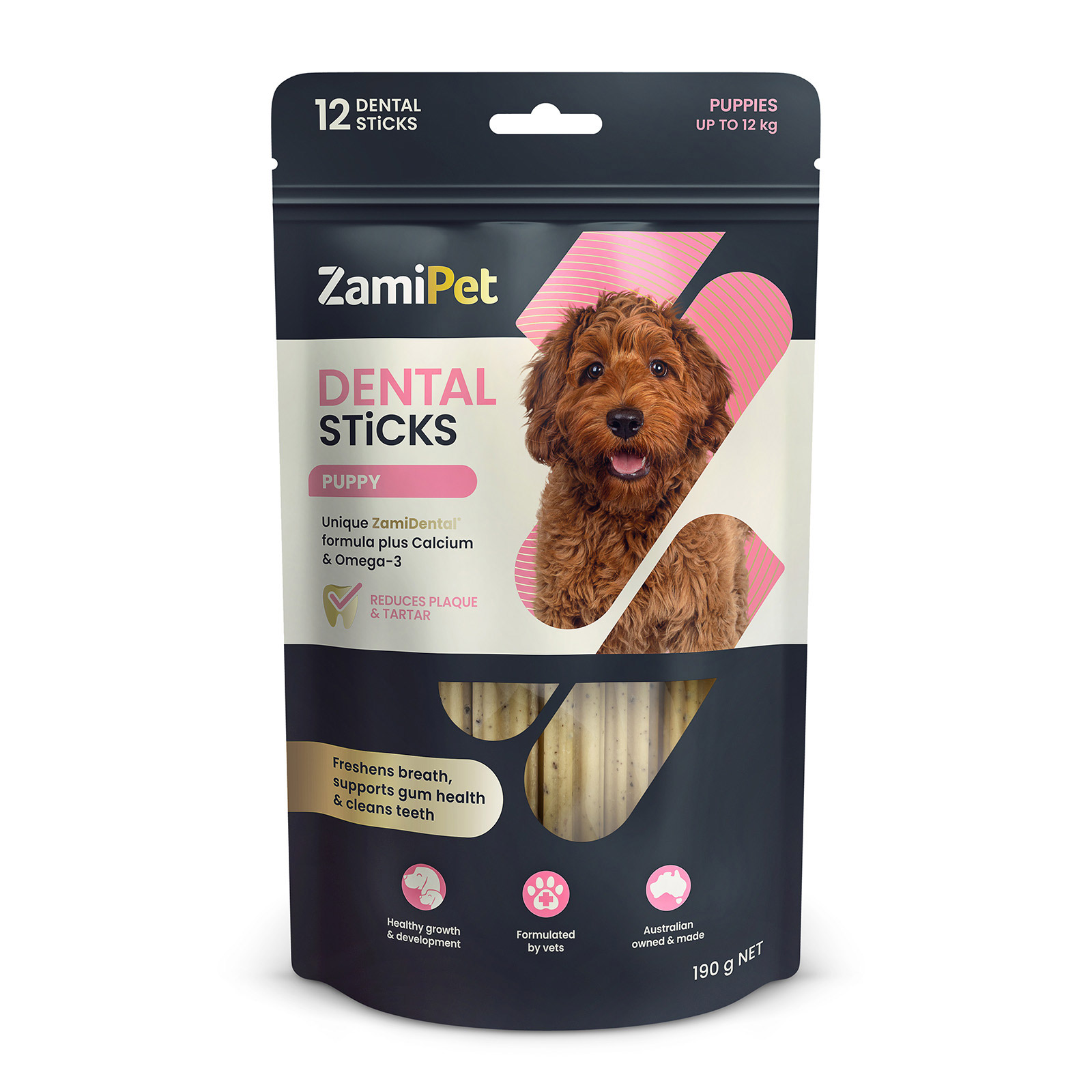ZamiPet Dental Sticks Puppy Dog Treats for Dogs