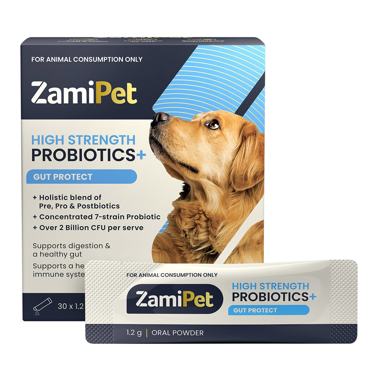 ZamiPet High Strength Probiotics + Gut Protect Oral Powder for Dog for Dogs