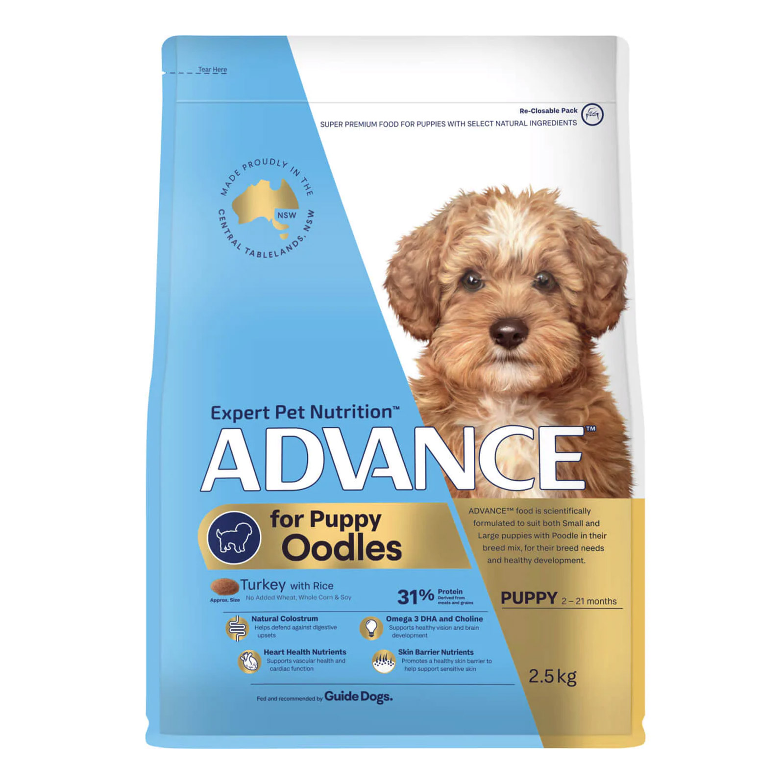 Advance Oodles Puppy Dry Food (Turkey & Rice) for Food