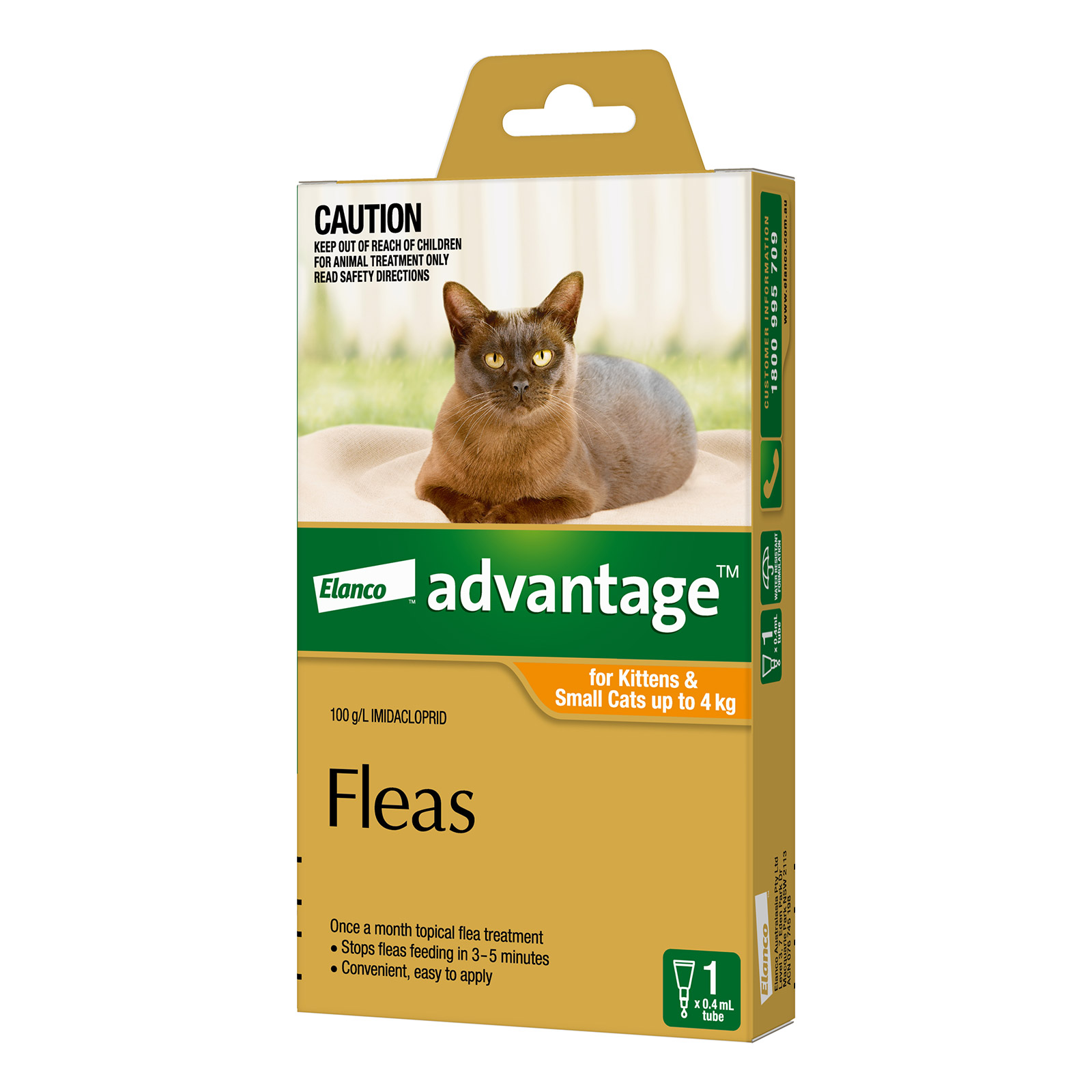 Advantage For Kittens & Small Cats Up To 4Kg (Orange)