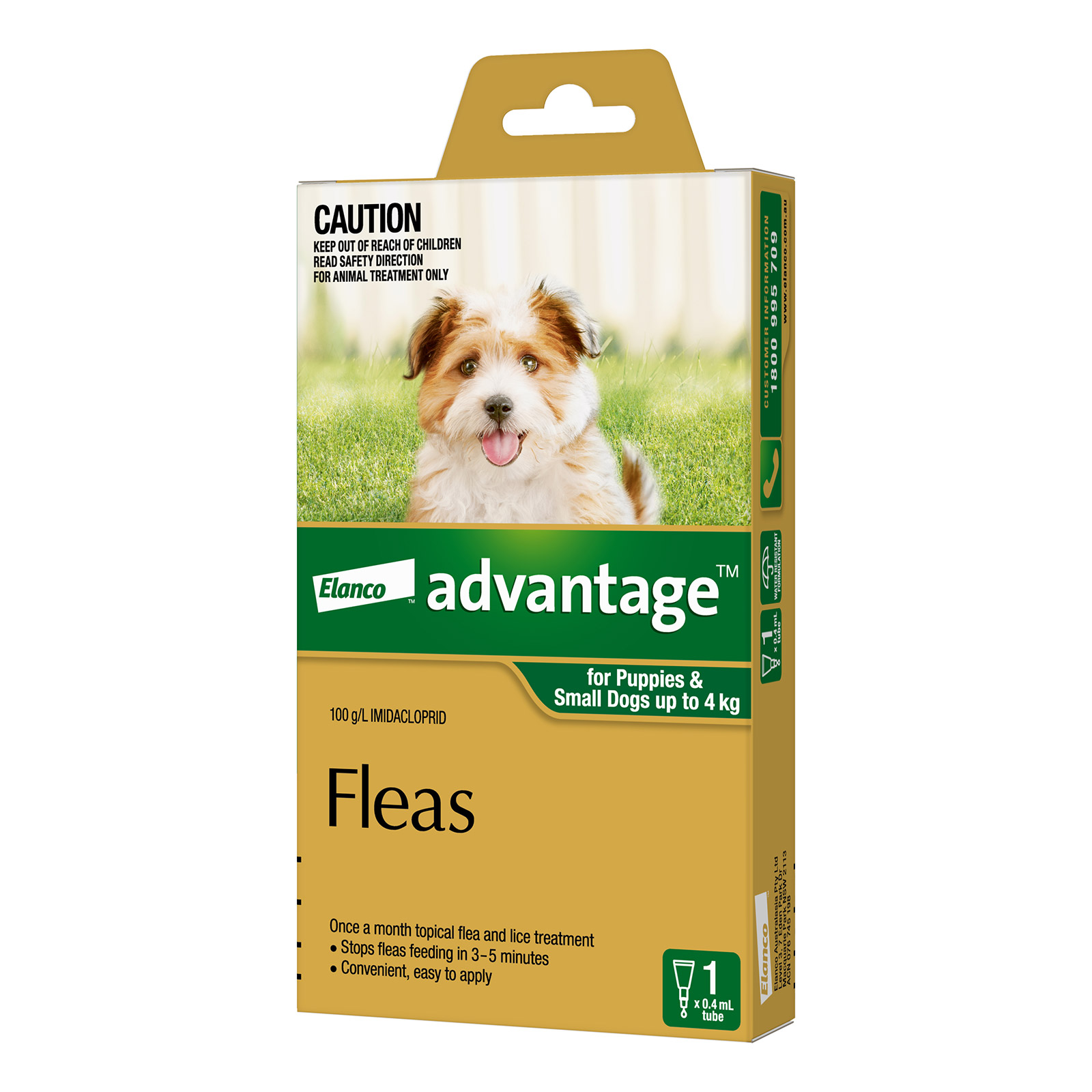 Advantage For Small Dogs Up To 4Kg (Green)
