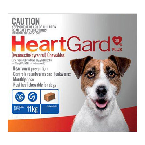 Heartgard Plus Chewables For Small Dogs Up To 11Kg (Blue)