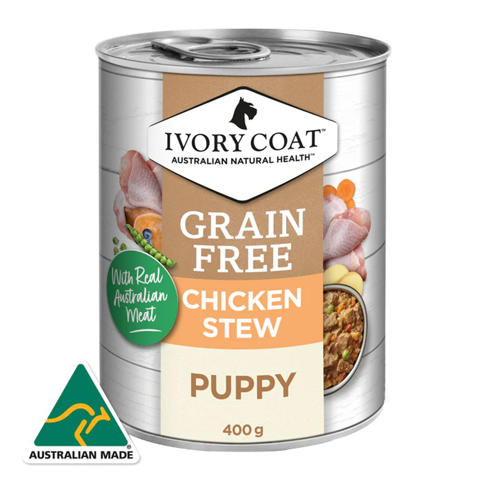 Ivory Coat Grain Free Chicken Stew Puppy Wet Food 400g X 12 Pouches