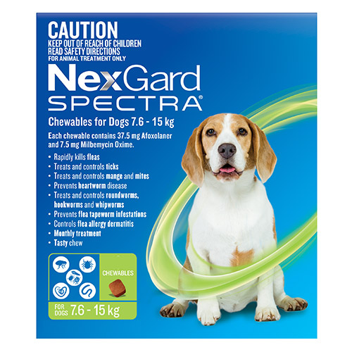 Nexgard Spectra Green for Medium Dogs (7.6.15kg)