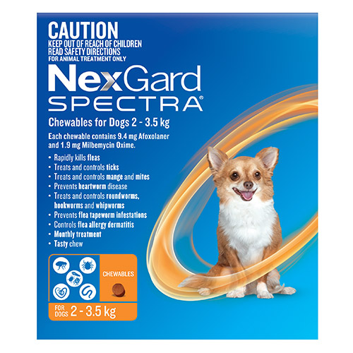 Nexgard Spectra Orange for Very Small Dogs (2-3.5kg)