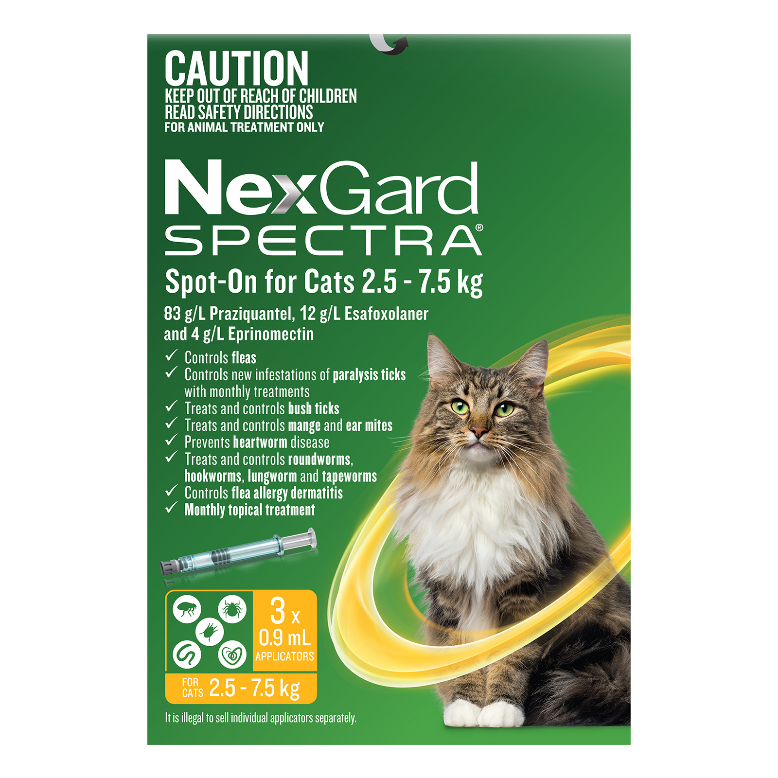 Nexgard Spectra for Large Cats 2.5 to 7.5kg