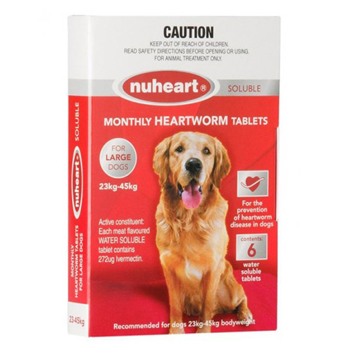 Nuheart For Dogs Generic Heartgard Tabs For Large Dogs - Nuheart 23 To 45Kg (Red)