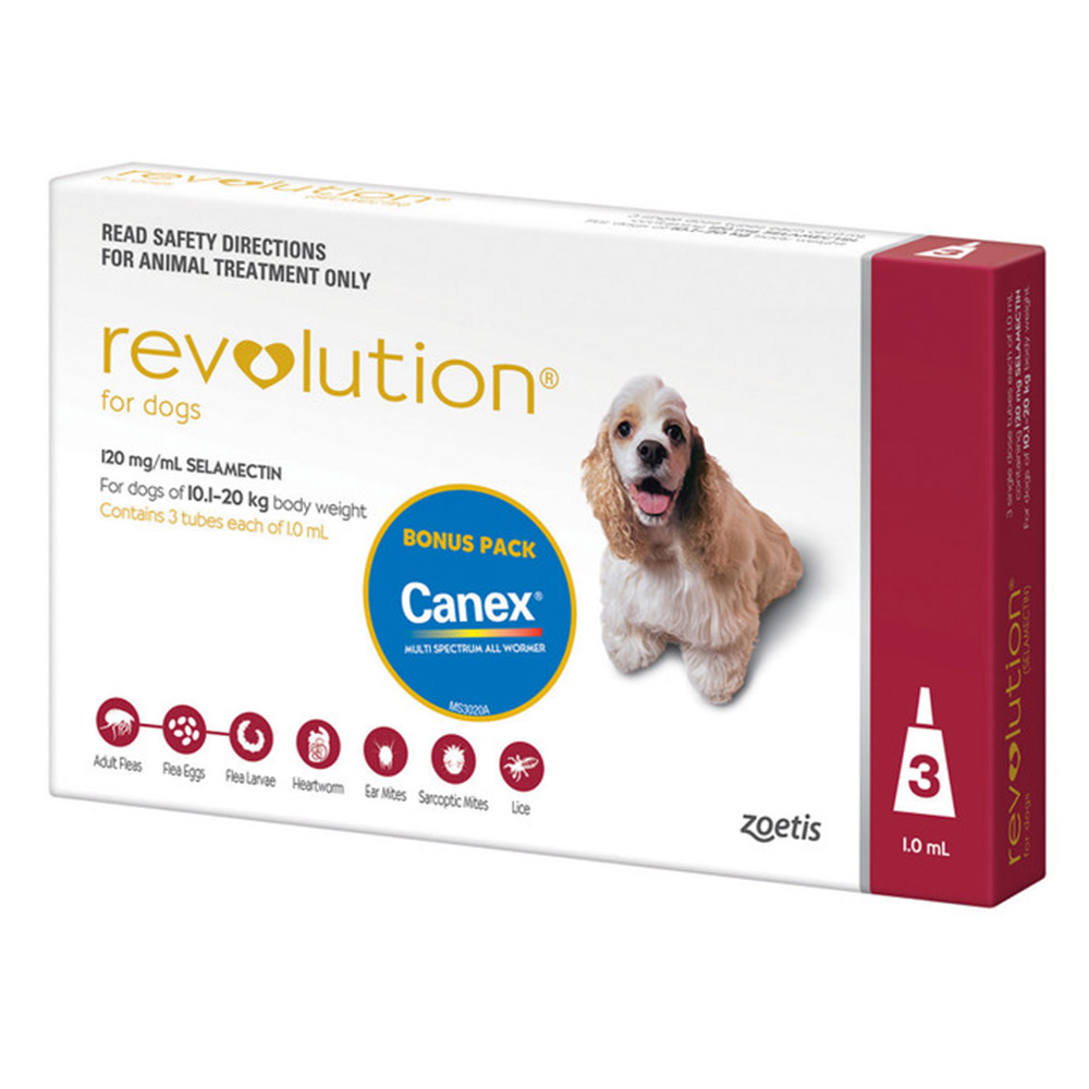 Revolution For Medium Dogs 10.1 To 20Kg (Red)