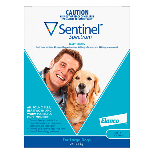 Sentinel Spectrum Chews For Large Dogs 22 To 45Kg (Blue)