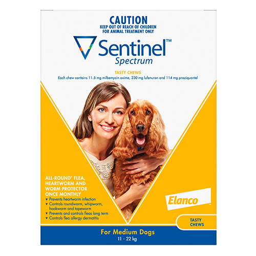 Sentinel Spectrum Chews For Medium Dogs 11 To 22Kg (Yellow)