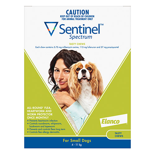 Sentinel Spectrum Chews For Small Dogs 4 To 11Kg (Green)