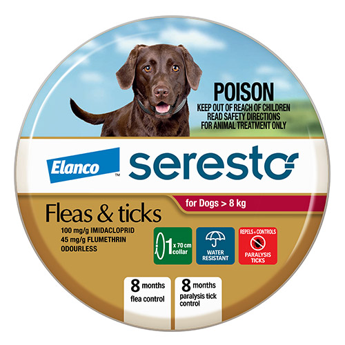 Seresto Flea & Tick Collar for Dogs Red for Dogs Over 8 Kg